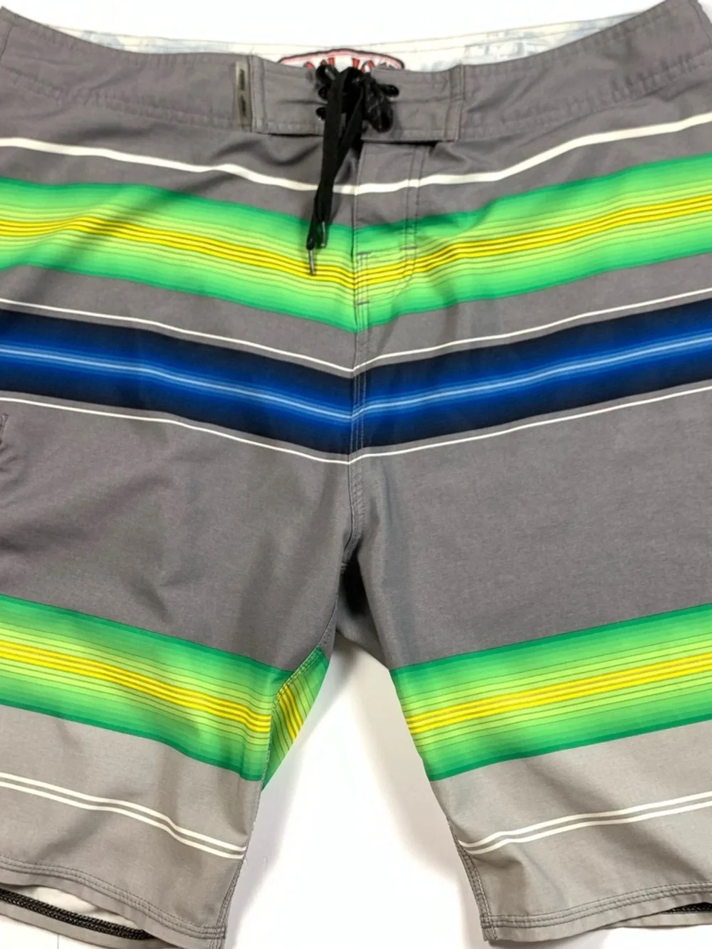 Ron Jon White Board Shorts with Orange & Black Logo